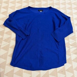 Melissa Paige dolman button back sweater angelfish blue